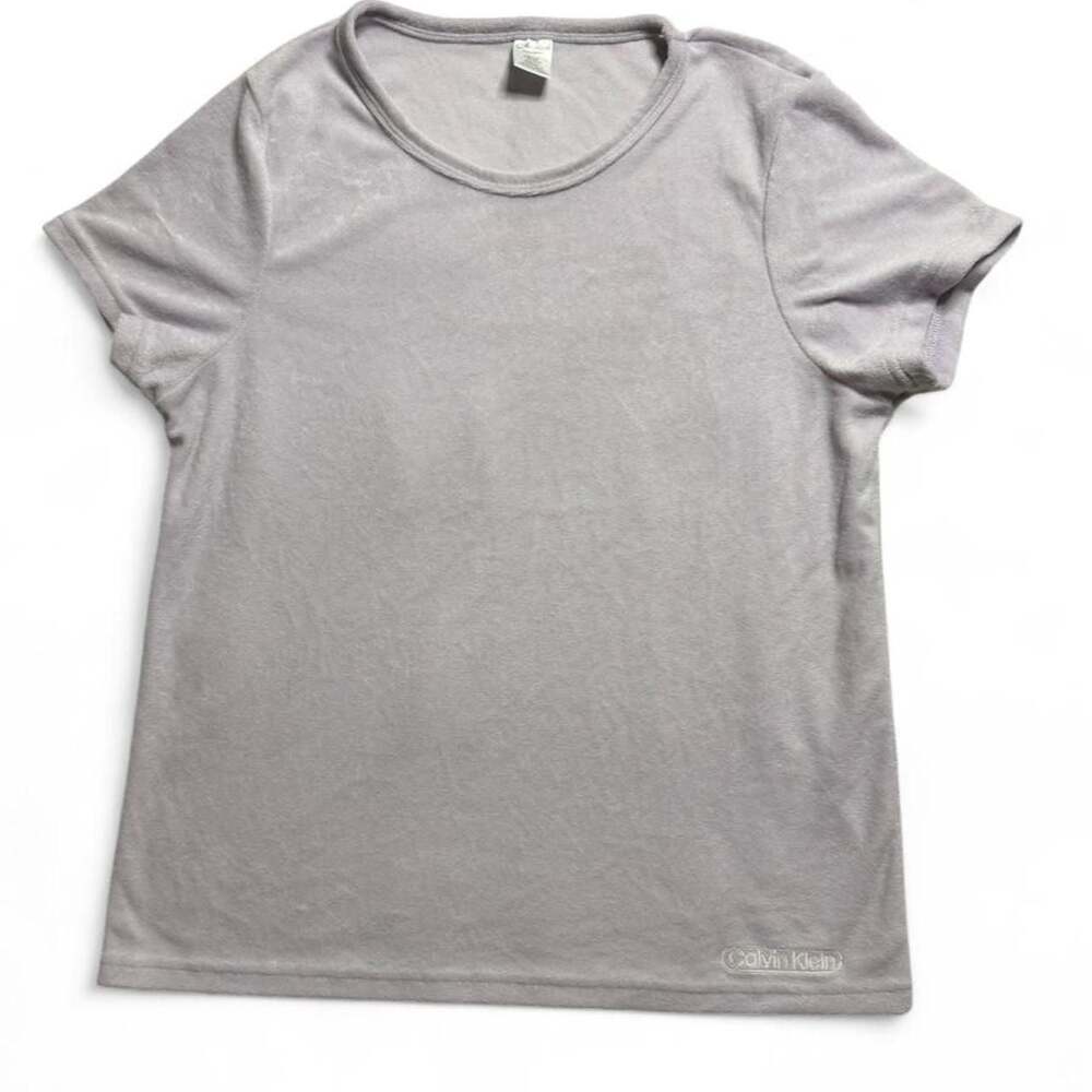 Calvin Klein Sleepwear Terry T-Shirt Top Purple Size Small